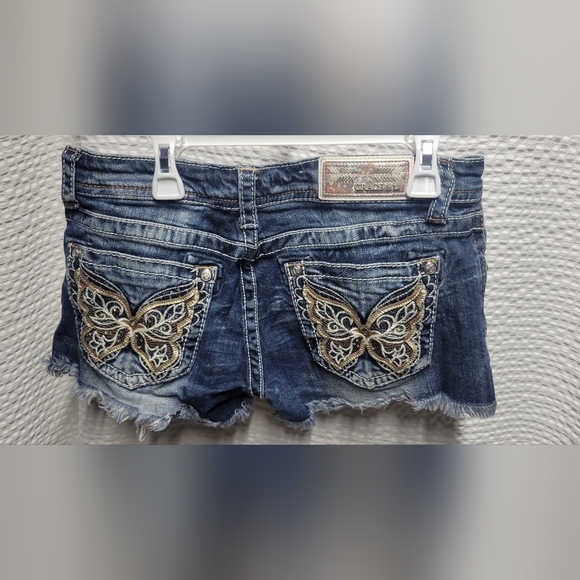 Grace Distressed Blue Jean Shorts - Picture 6 of 8